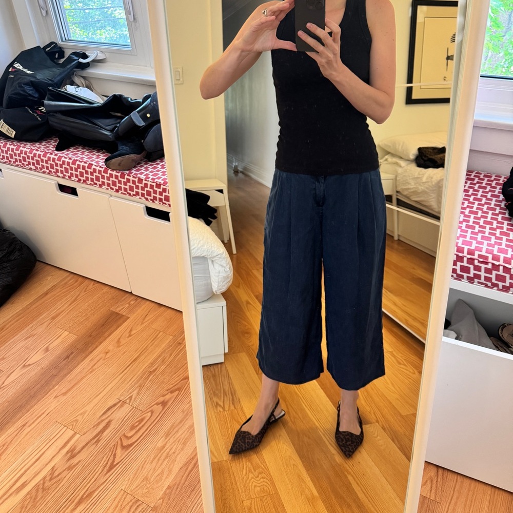 Club Monaco Dark Blue Wide Leg Pants